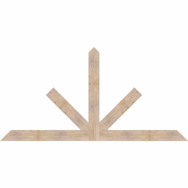 Ekena Millwork Saratoga Smooth Timber Gable Bracket, Douglas Fir, 96"W x 48"H x 1 1/2"D x 5 1/2"F, 12/12 Pitch GBW096X48X0206SAR00SDF - main